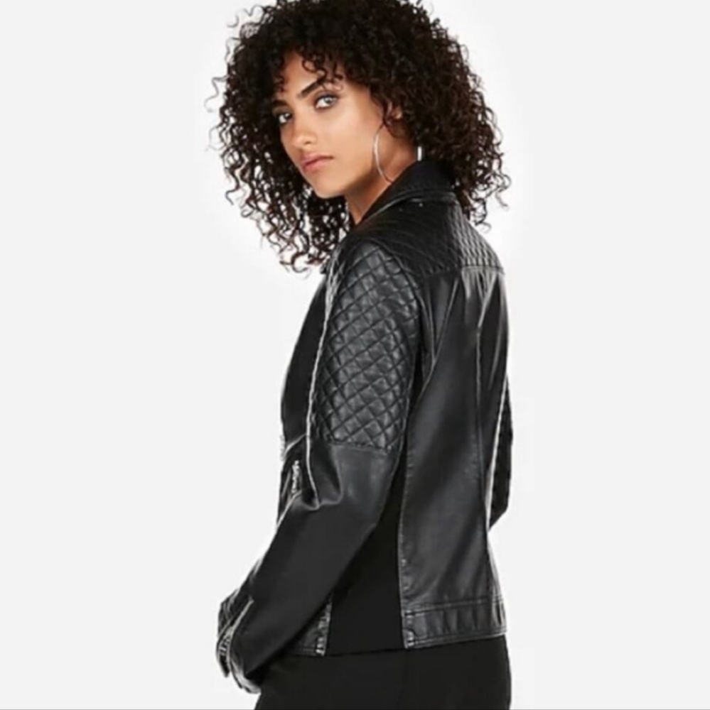 Express Faux Leather Moto Jacket - Picture 2 of 10